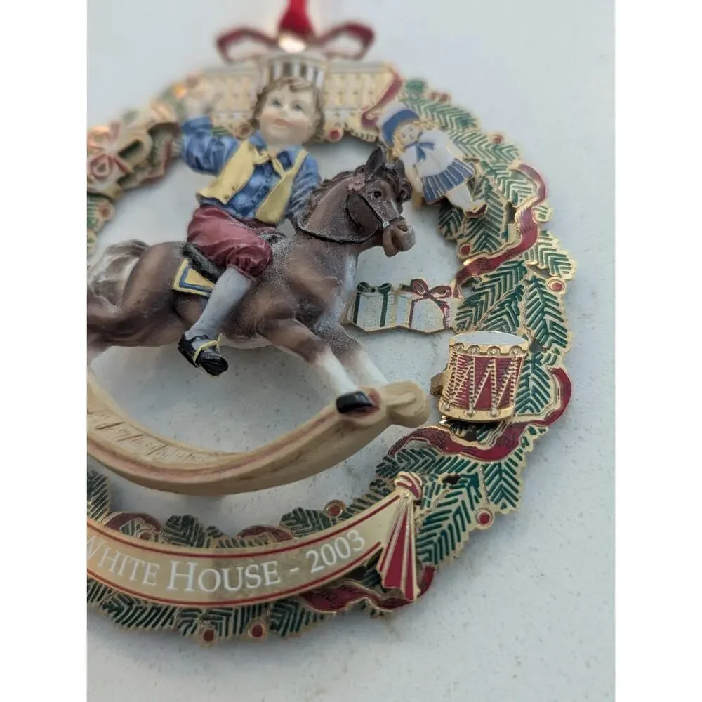 2003 Official White House Christmas Ornament Ulysses S Grant Rocking Horse